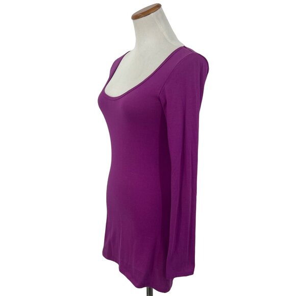 Vintage Victoria’s Secret Sexy Purple Scoop Neck Ruched Mini Shirt Dress Tunic - Picture 3 of 12